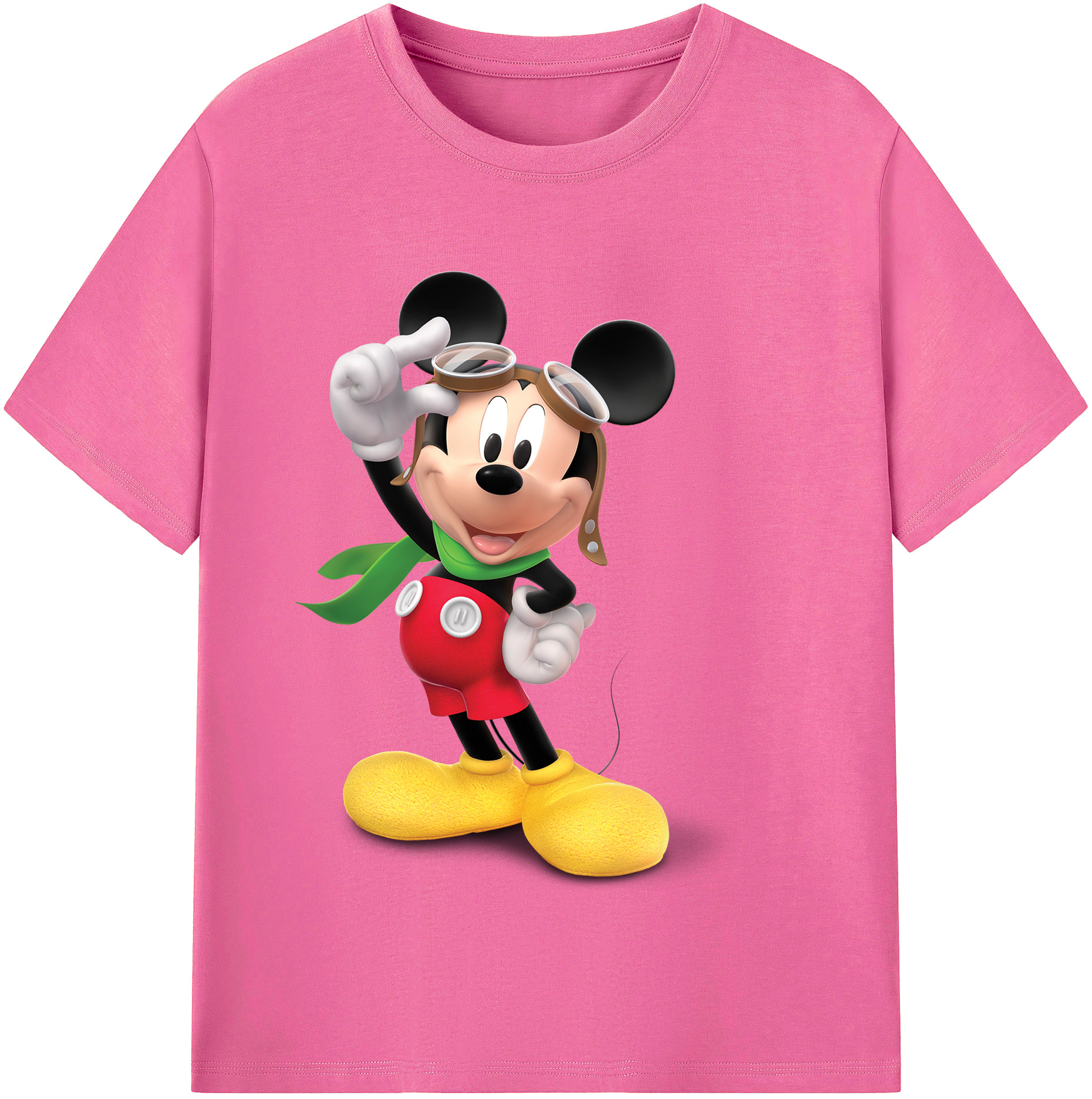 （画像用） ミッキーマウス Mickey Mouse レディースカジュアルプリントTシャツ（綿100％）